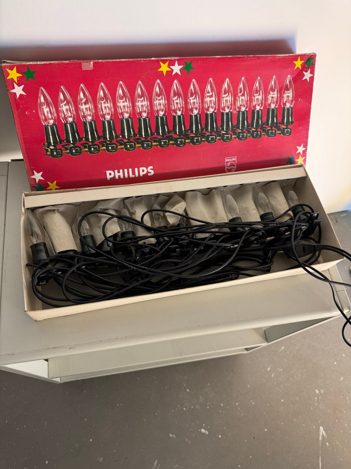 Vintage Philips Kerstverlichting A 30 - 15 kaarslampen, Ophalen of Verzenden, Gebruikt