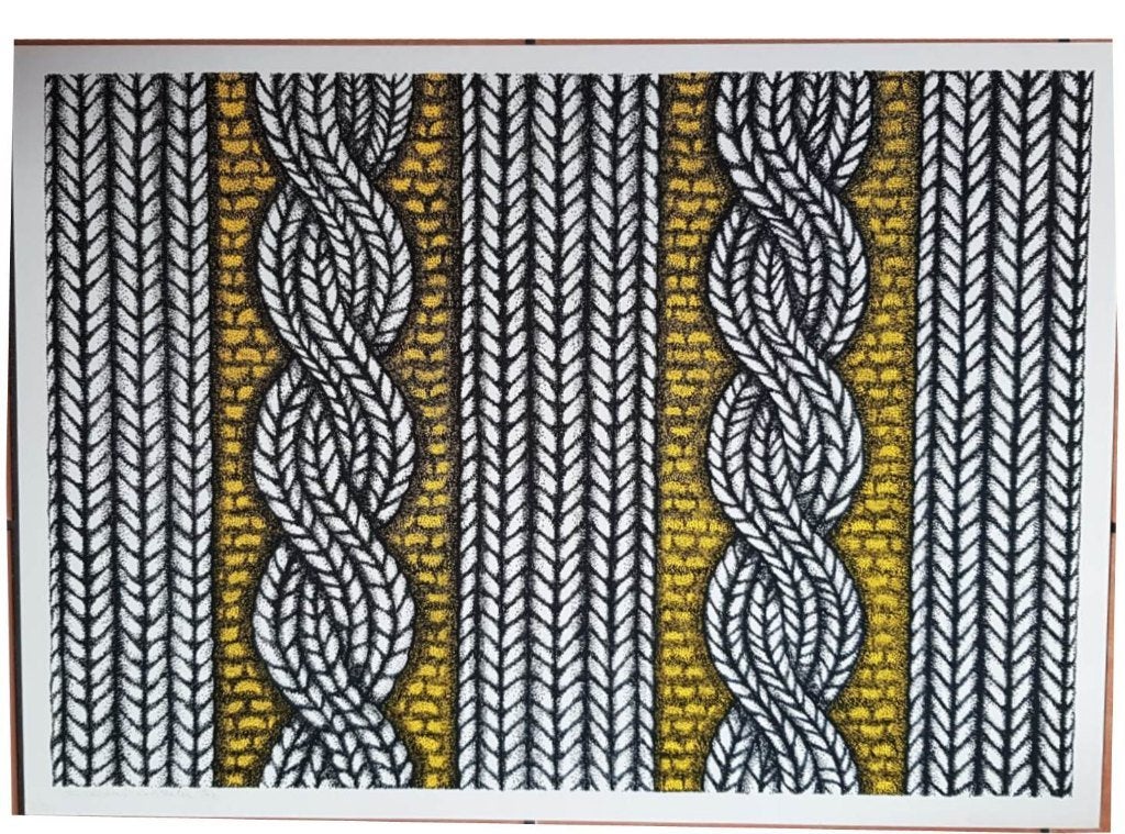 Henri Har Sanders(1929)Zeefdruk"Abstract Geel Creme"Ges, Abstract, Zeefdruk, Gesigneerd, Ophalen of Verzenden