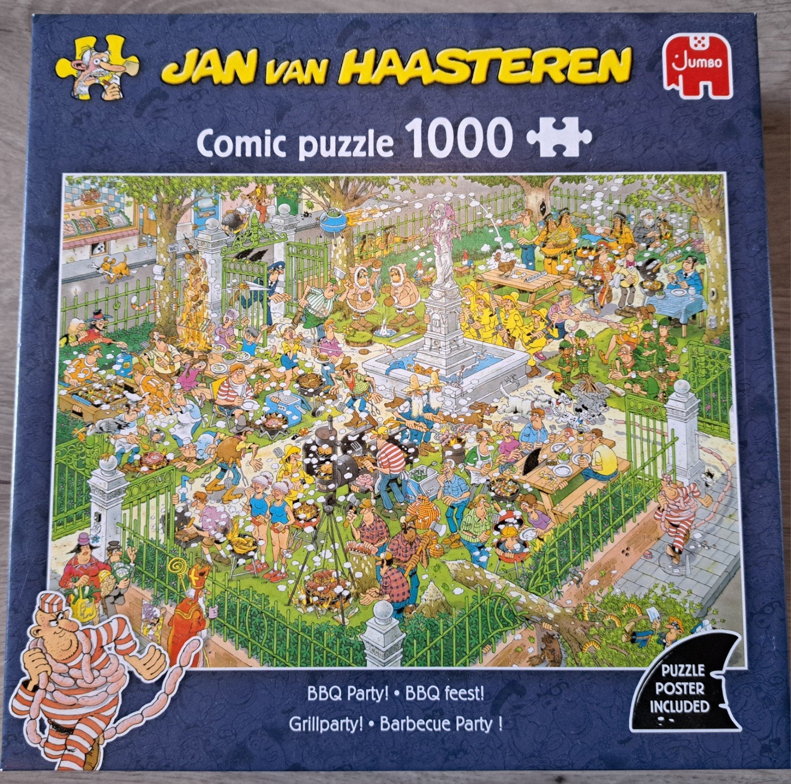 Jan van Haasteren puzzel 1000 stukjes BBQ feest!, Ophalen, 500 t/m 1500 stukjes, Zo goed als nieuw, Legpuzzel