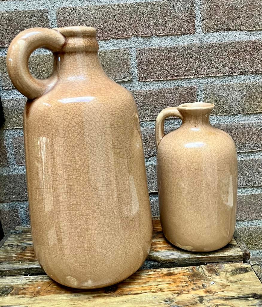 2 decoratieve kruiken, Overige kleuren, Ophalen of Verzenden, Minder dan 50 cm, Glas