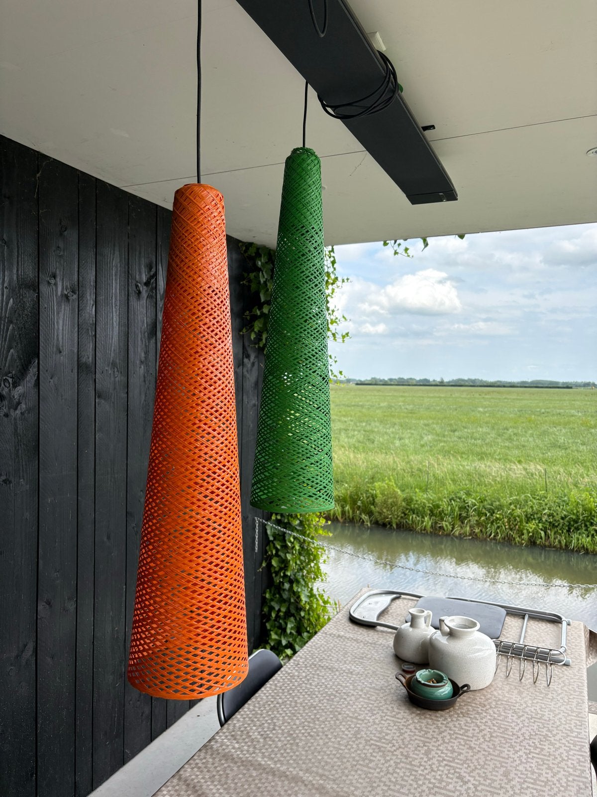 2 Vibia design plafondlampen binnen - buiten, 80 cm hoog., Ophalen, Kunststof, Minder dan 50 watt, Nieuw