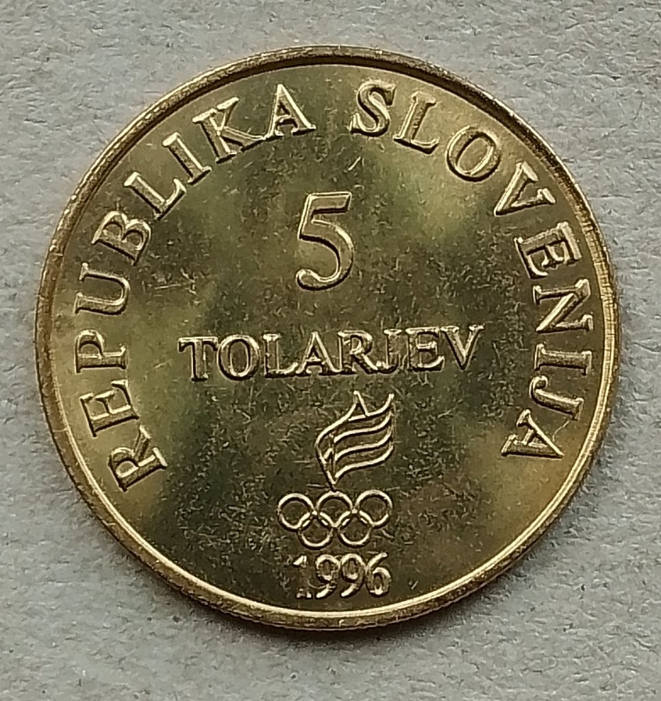 Slovenië, 5 tolarjev 1996  km 33, Ophalen of Verzenden, Overige landen, Losse munt