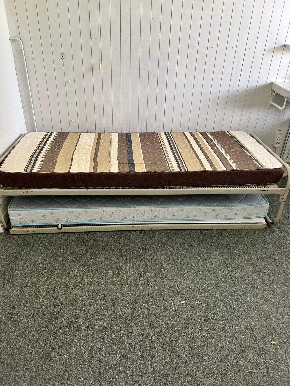 Twee bedden van auping, bed met onderschuifbed., Ophalen, Gebruikt, 90 cm, Eenpersoons