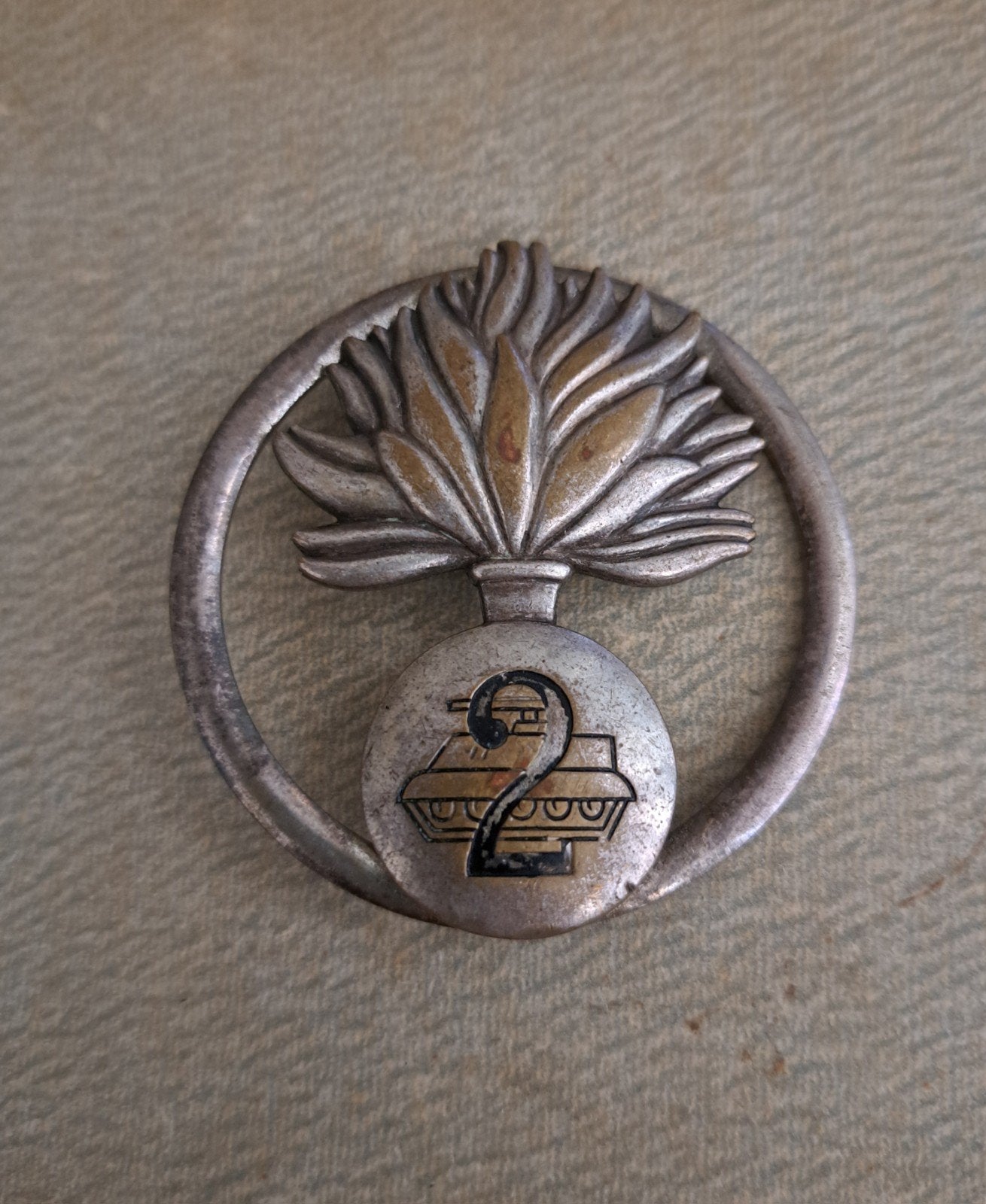 Baret embleem Italië mechanische infanterie, Ophalen of Verzenden, Landmacht, Overige gebieden, Embleem of Badge