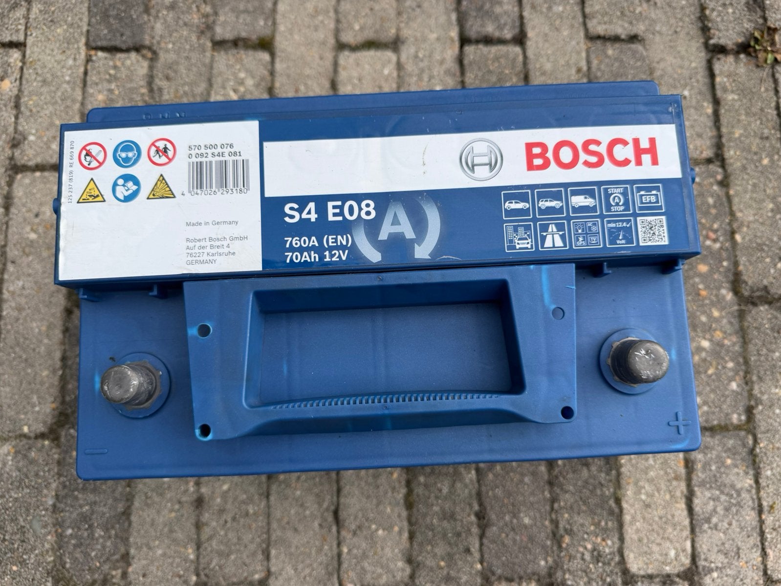 Accu Bosch S4 E08 760A 70Ah, Ophalen, Gebruikt