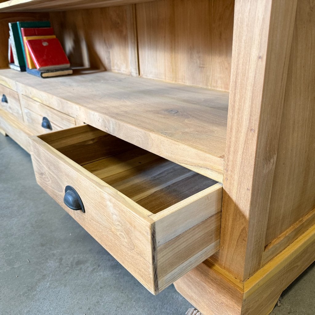 boekenkast teak met 3 lades en 2 planken - Gratis bezorgd, Huis en Inrichting, Kasten | Boekenkasten, Taag 63, 2491 CS, Den Haag (Forepark)