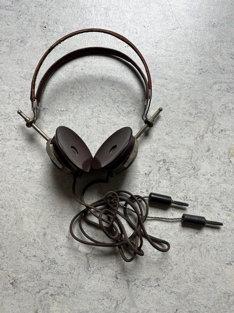 Originele vintage militaire radio/morse headset, Ophalen of Verzenden, Landmacht, Nederland