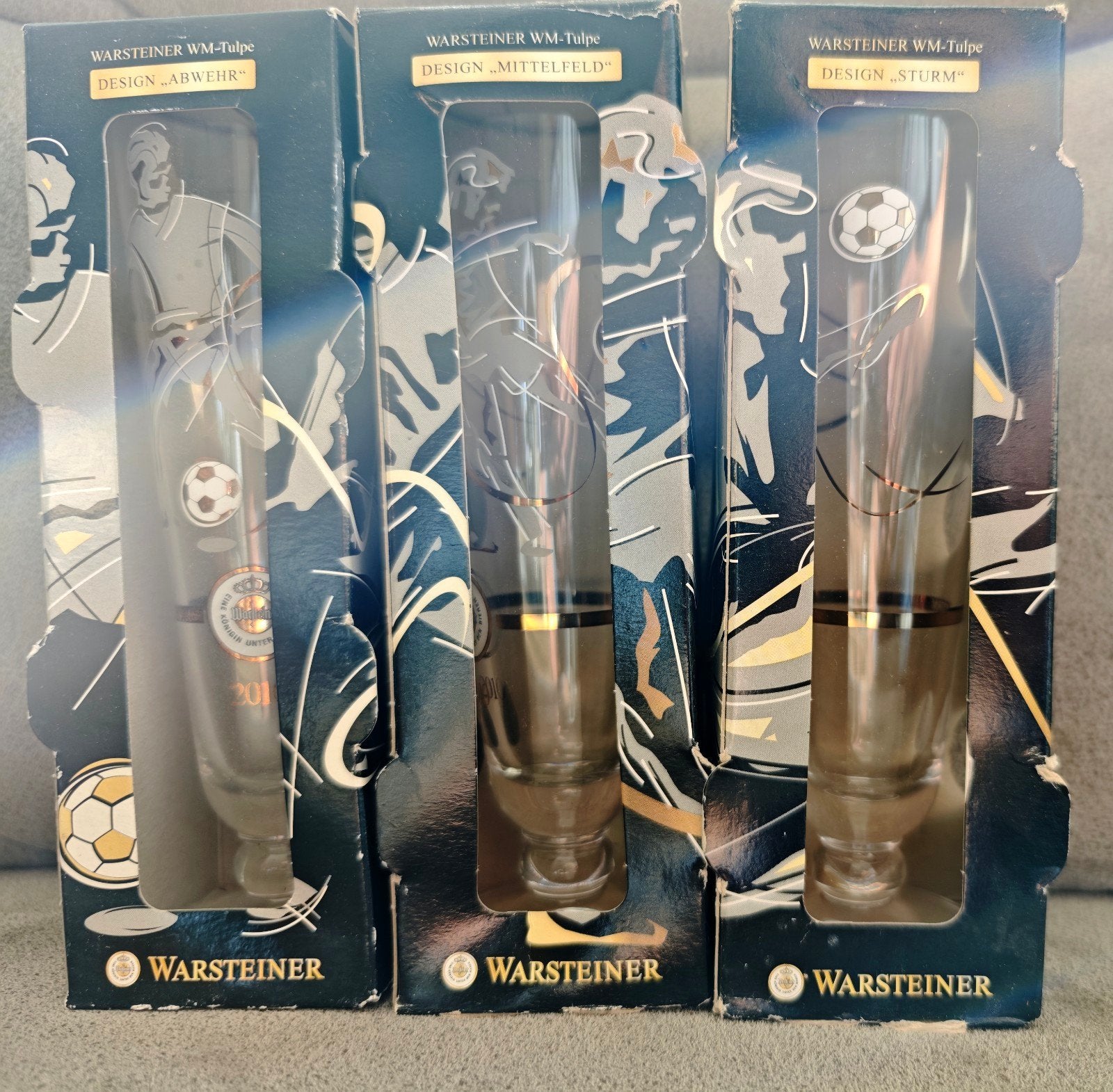 19 Warsteiner glazen speciale WK-uitgave, Verzamelen, Biermerken, Ophalen of Verzenden, Nieuw, Glas of Glazen, Overige merken