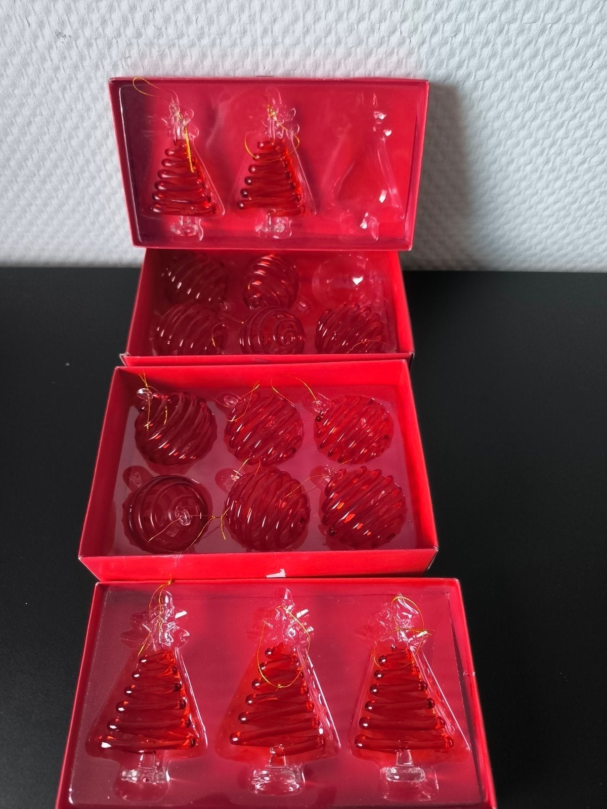rode glazen kerstballen, Ophalen of Verzenden