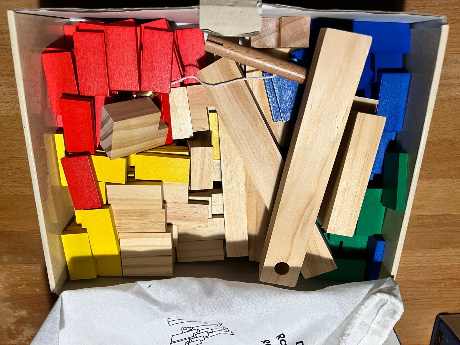 Domino Rally set met 250 houten blokjes - Toys Pure, Ophalen, Gebruikt, Overige merken