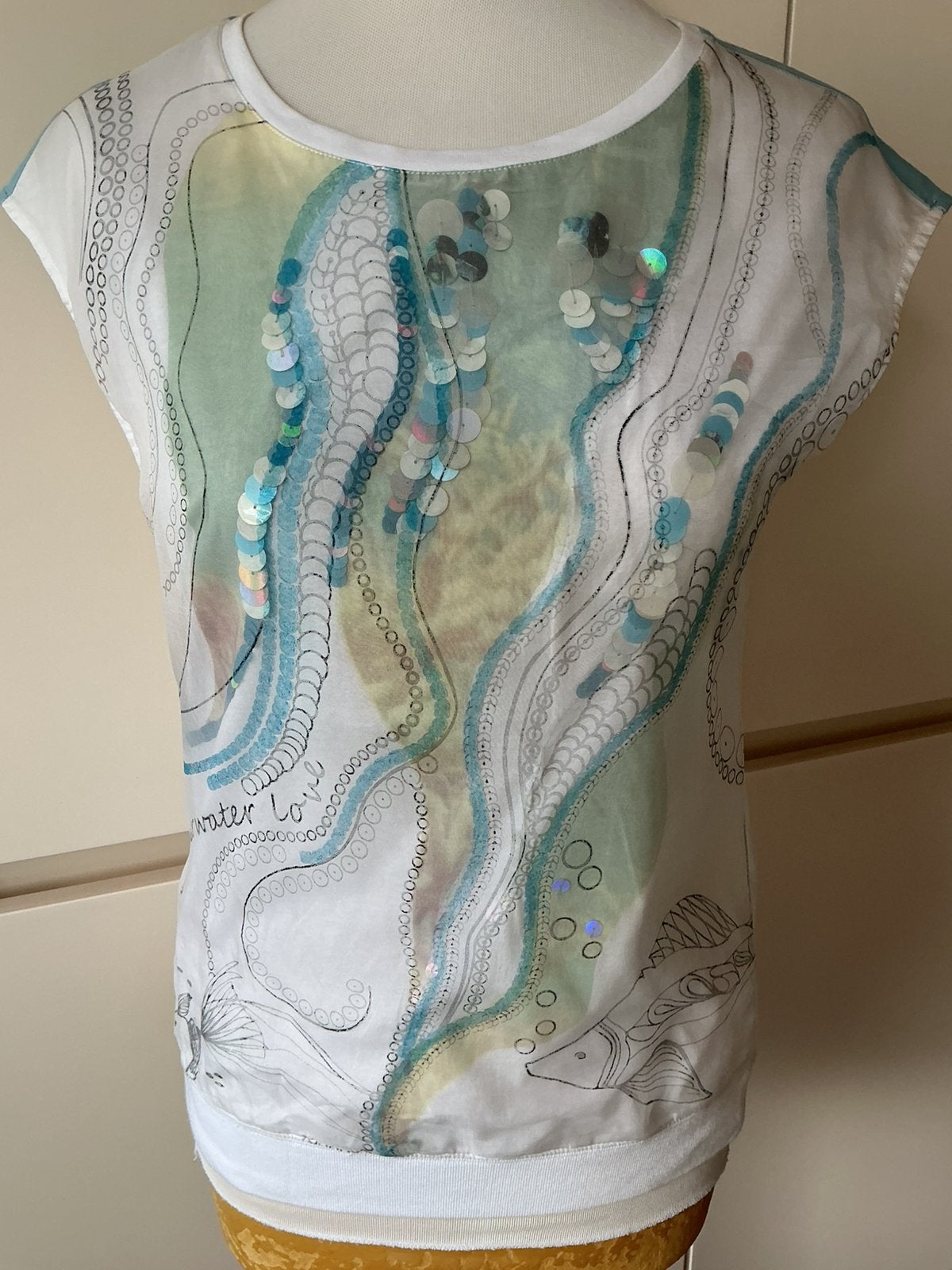 Marccain, Marc Cain blouse maat 2 (36), Ophalen of Verzenden, Zo goed als nieuw, Maat 36 (S), Wit