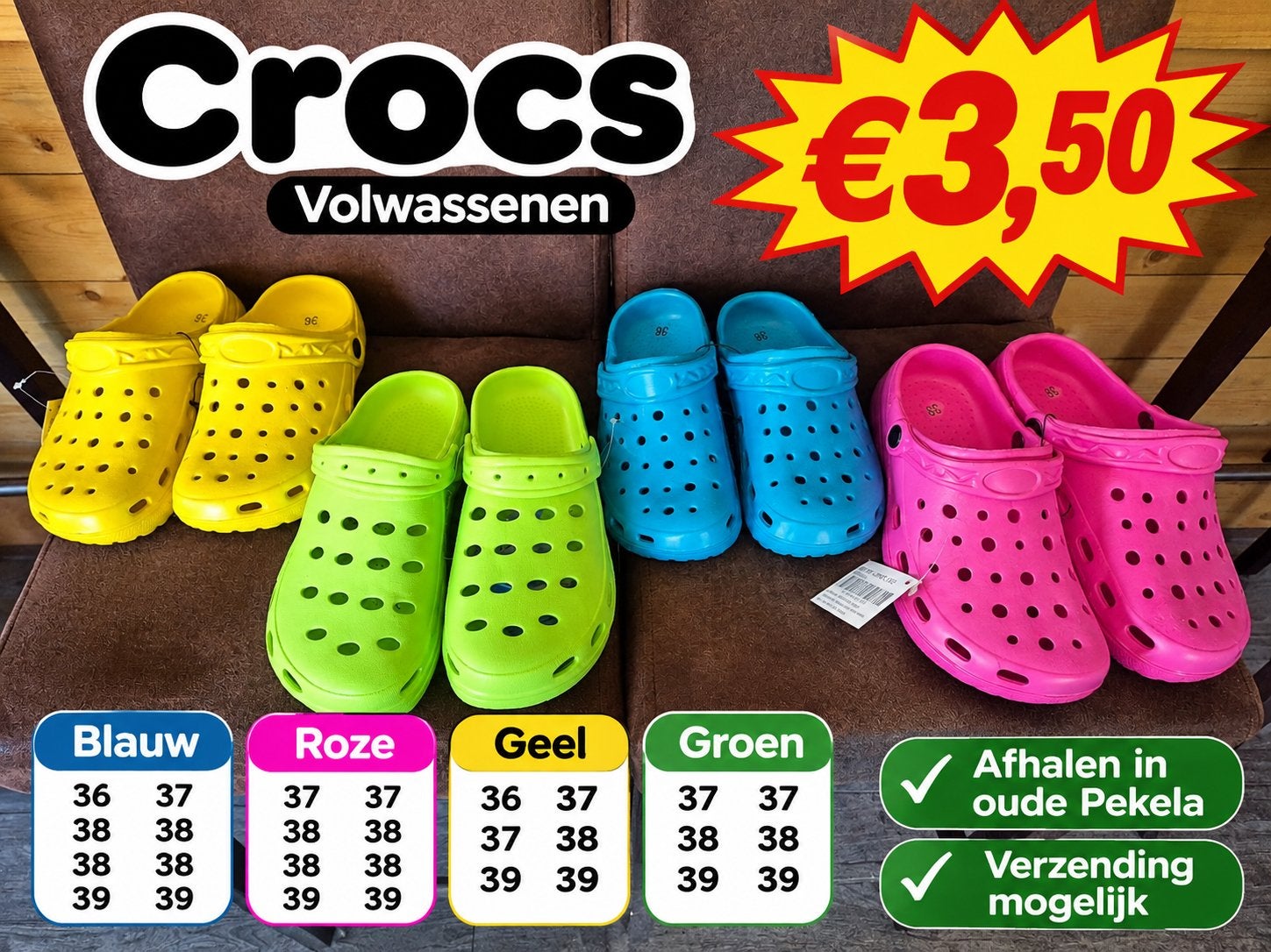 Crocs volwassenen en kids diverse maten aanbieding, Ophalen of Verzenden, Nieuw, Instappers