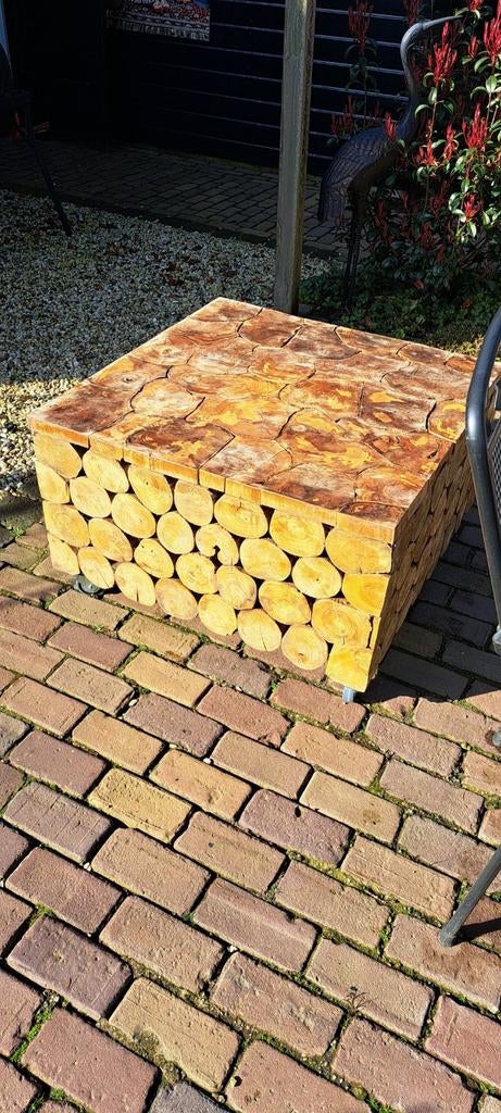 Boomstam salontafel, Ophalen, 100 tot 150 cm, 50 tot 75 cm