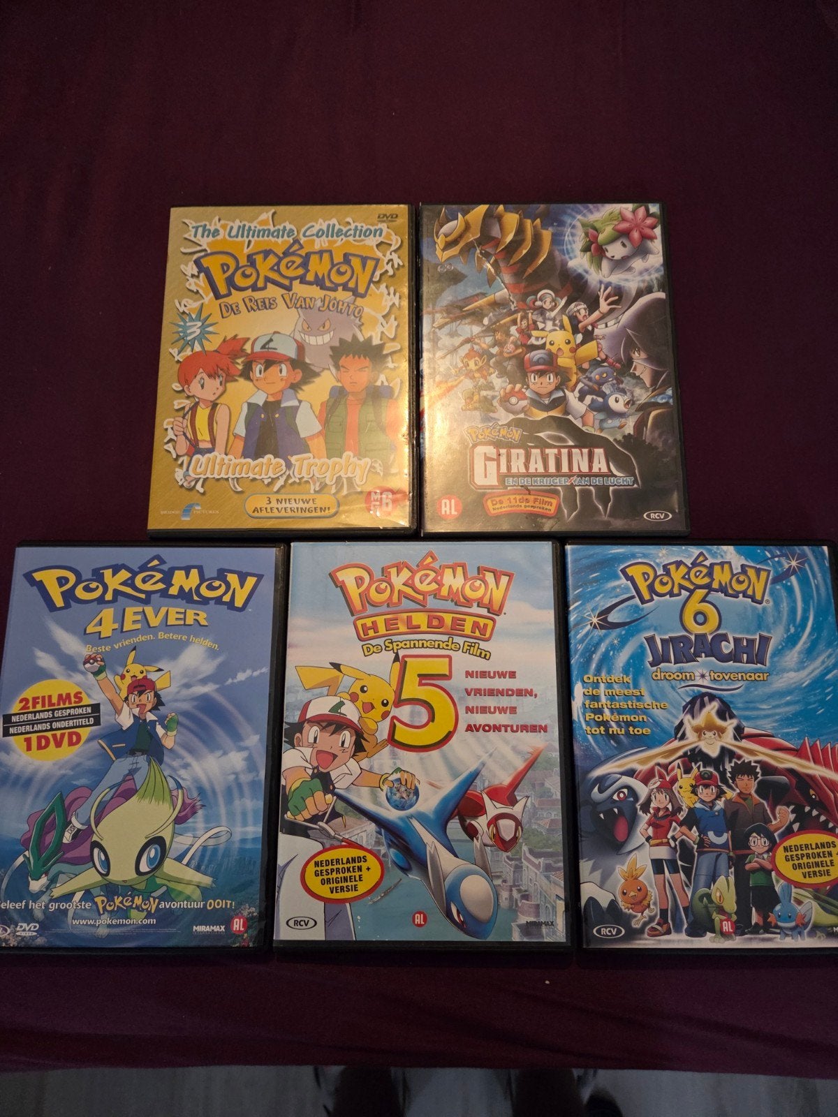 5 x Pokémon DVD  ZGAN 4 ever 5 en deel 6 Giratina pikachu, Alle leeftijden, Ophalen of Verzenden, Zo goed als nieuw, Film