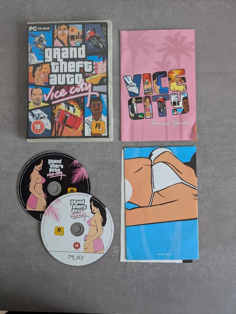 Grand theft auto vice city met manual / map PC, Spelcomputers en Games, Games | Pc, Avontuur en Actie, Vanaf 18 jaar, 1 speler