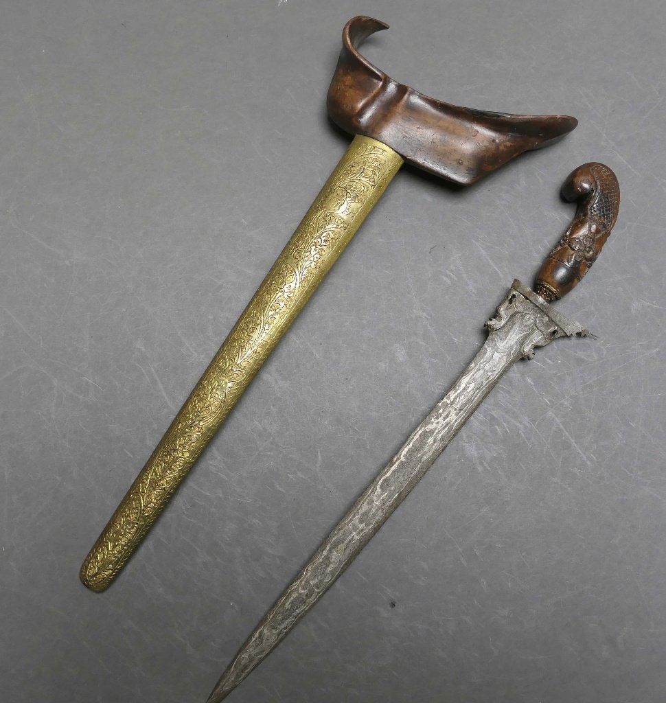 Singa Keris met 2 leeuwen afk. Madoera / Java Indonesie, Antiek en Kunst, Ophalen of Verzenden
