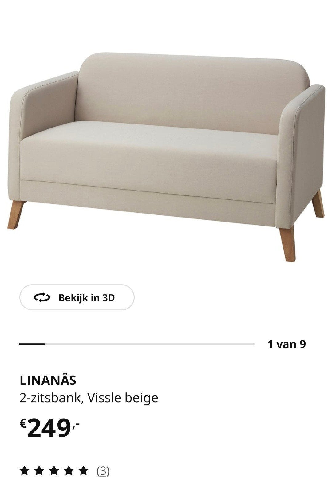 Ikea bankje beige zgan bieden va €75, Huis en Inrichting, Ophalen, 75 tot 100 cm, Tweepersoons, Minder dan 150 cm
