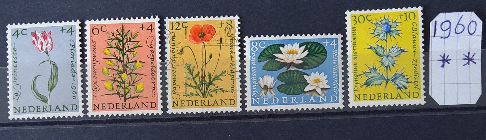 Zomerzegels  Bloemen 1960., Postzegels en Munten, Ophalen of Verzenden, Na 1940, Postfris