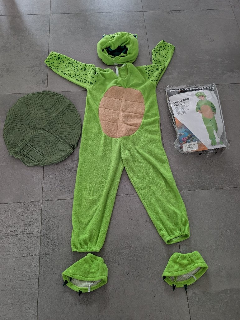 Carnavalspak Schildpad - 5-6 jaar, Ophalen of Verzenden, Gebruikt, 110 t/m 116, Jongen of Meisje