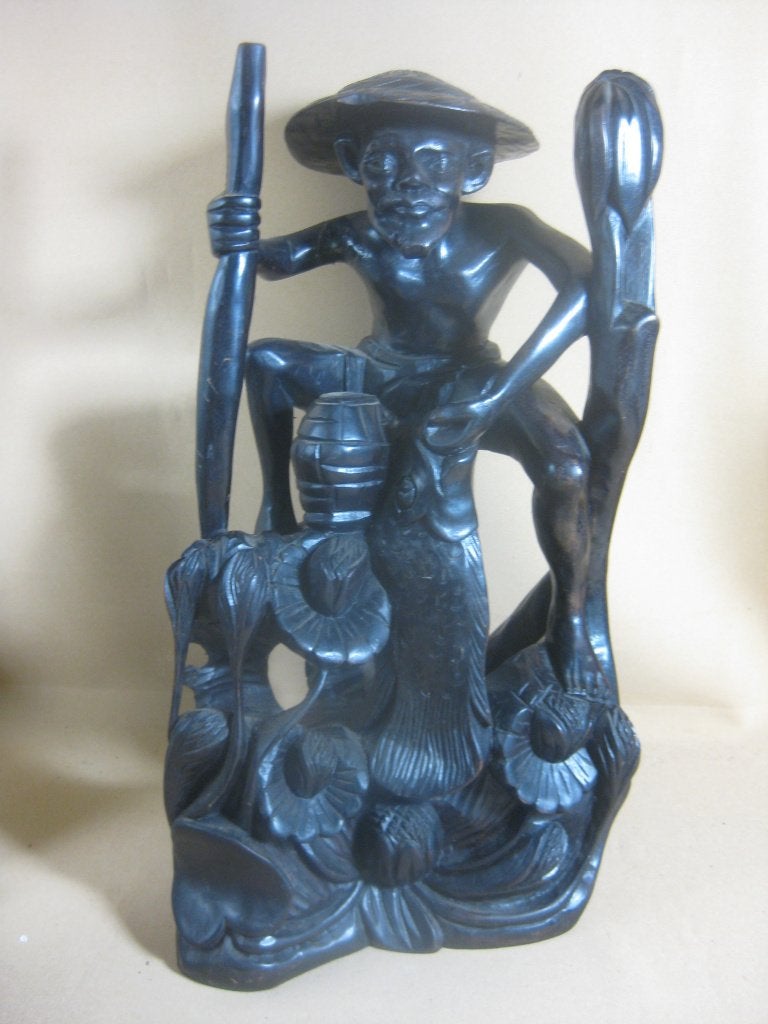Groot Indisch Balinees hard houten beeld Bali, Ophalen of Verzenden, Handgemaakt, 20 - 50 cm, Beeld