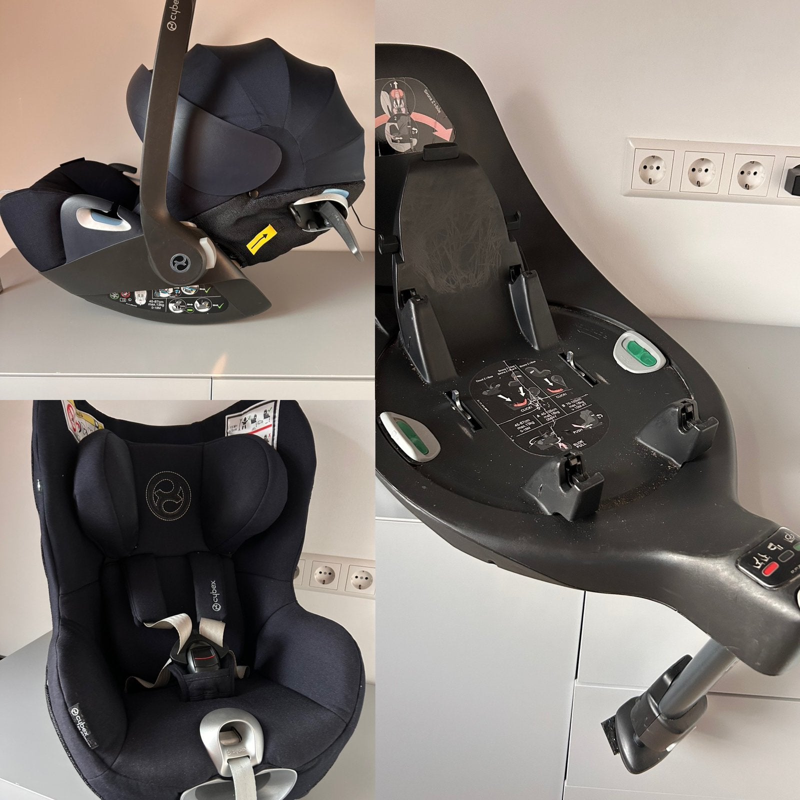Cybex cloud Z en Sirona Z - 2 autostoelen, draaibare base, Overige merken, Verstelbare rugleuning, Gebruikt, 0 t/m 18 kg