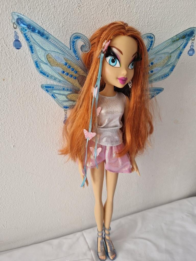 Grote Winx Club-pop Bloom Enchantix 2007 Rainbow groot 45 cm, Ophalen of Verzenden, Gebruikt, Overige typen