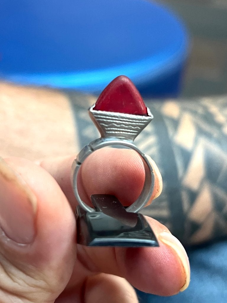 Prachtige Zilveren Toeareg Tisek Ring, Gebruikt, Verzenden, Dame of Heer, Zilver