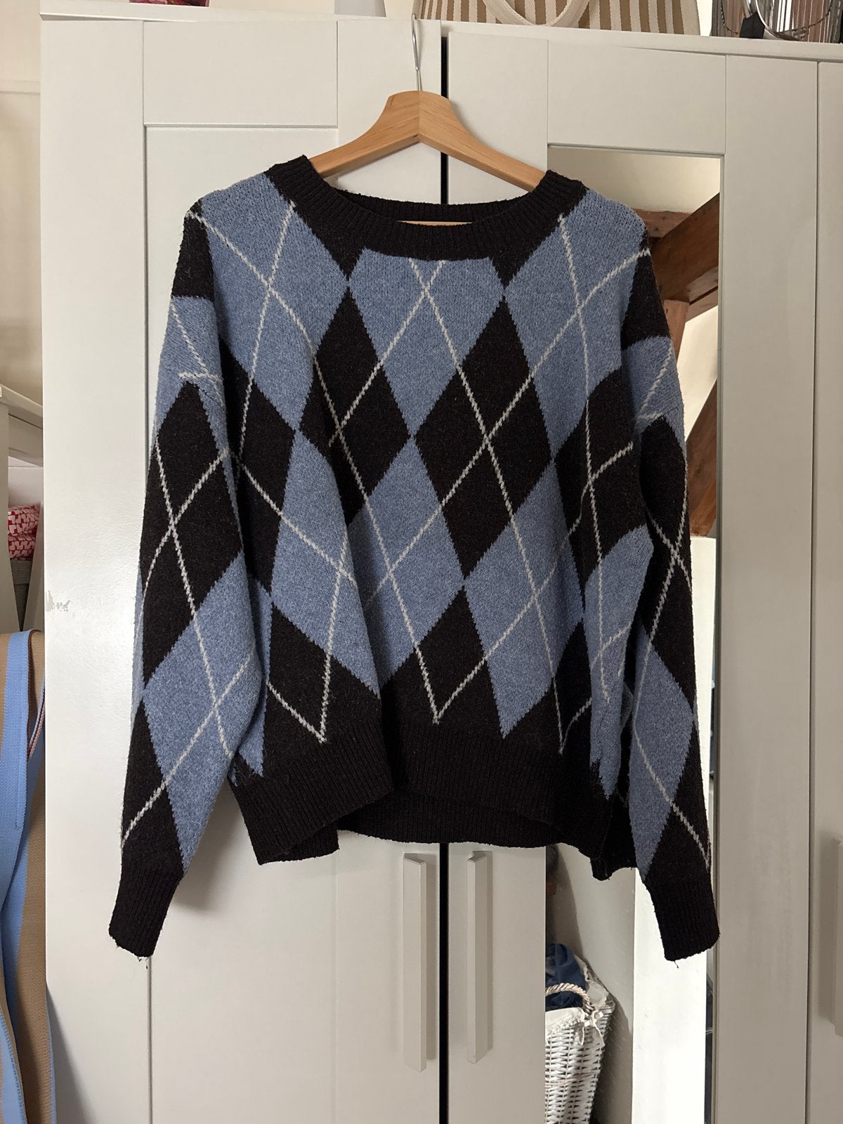 Dikke trui met argyle patroon - Maat M, Kleding | Dames, Truien en Vesten, Ophalen of Verzenden, Gedragen, Maat 38/40 (M), Blauw
