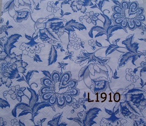 Servetten decoupage/bullet journal - Delfts bl. bloem+ L1910, Verzenden, Nieuw