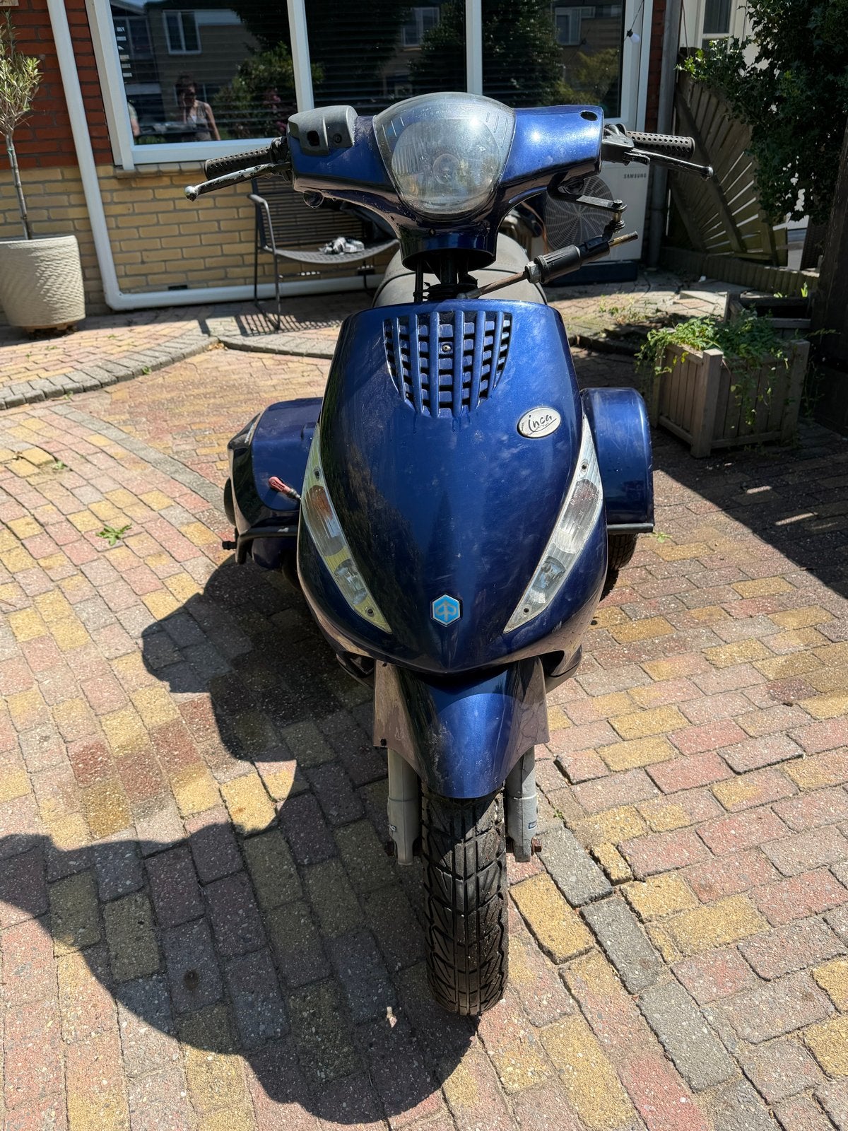 Piaggio Zip Inca Scooter - Blauw - 3wiel - 45 km/u, Ophalen, Gebruikt, Maximaal 45 km/u, Benzine