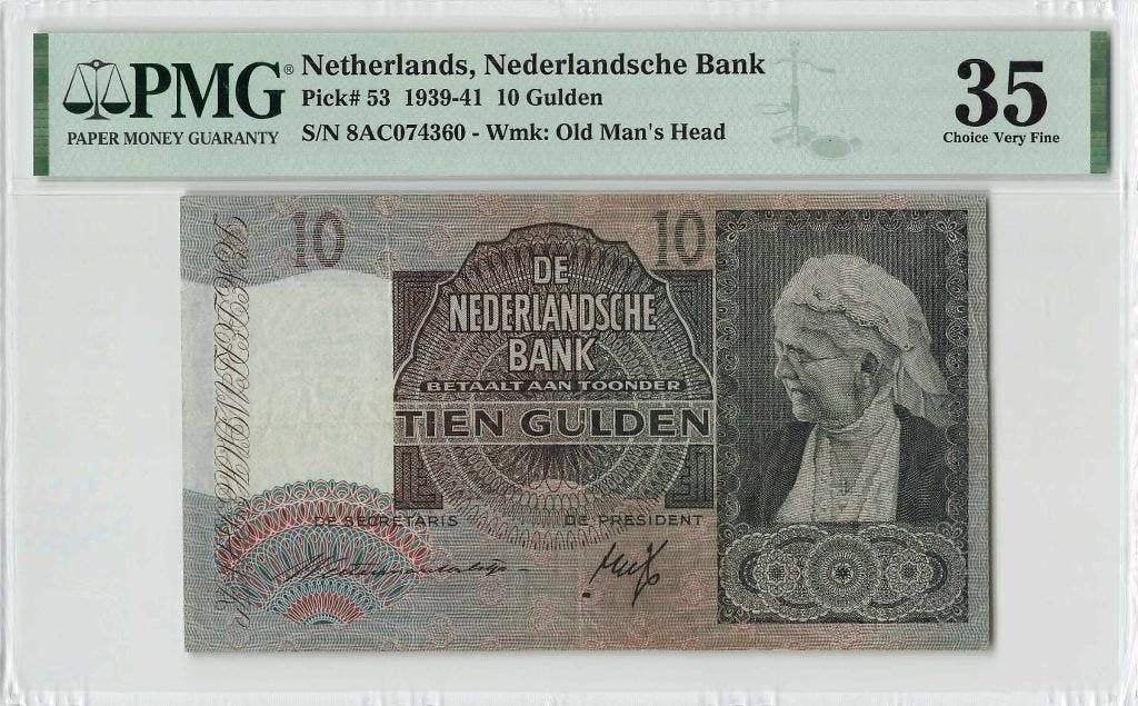 Net biljet 10 gulden Emma, 1940 | PMG 35, Ophalen of Verzenden, 10 gulden