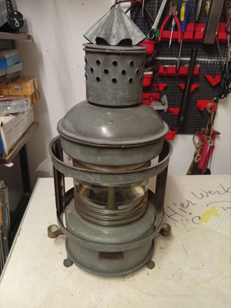 Antieke scheepslamp J.H. Peters & Bey Hamburg 11, Ophalen of Verzenden