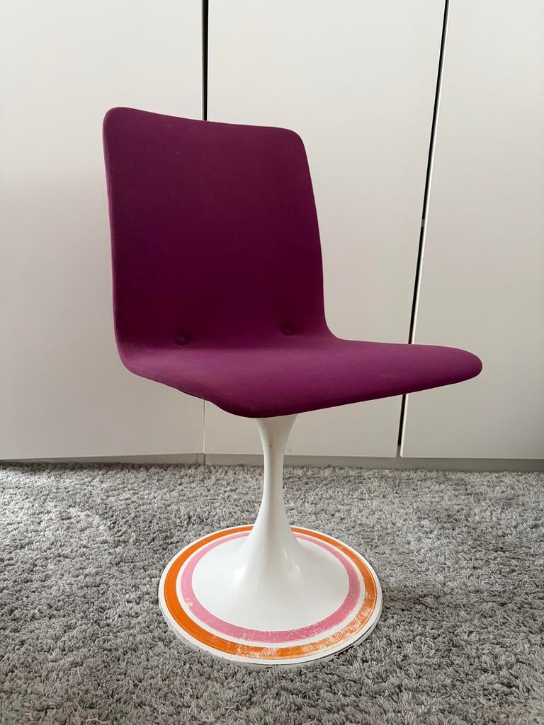 Vintage Tamburin en Brabantia tulip stoelen (zeer uniek), Huis en Inrichting, Stoelen, Ophalen, Gebruikt, Overige kleuren, Stof