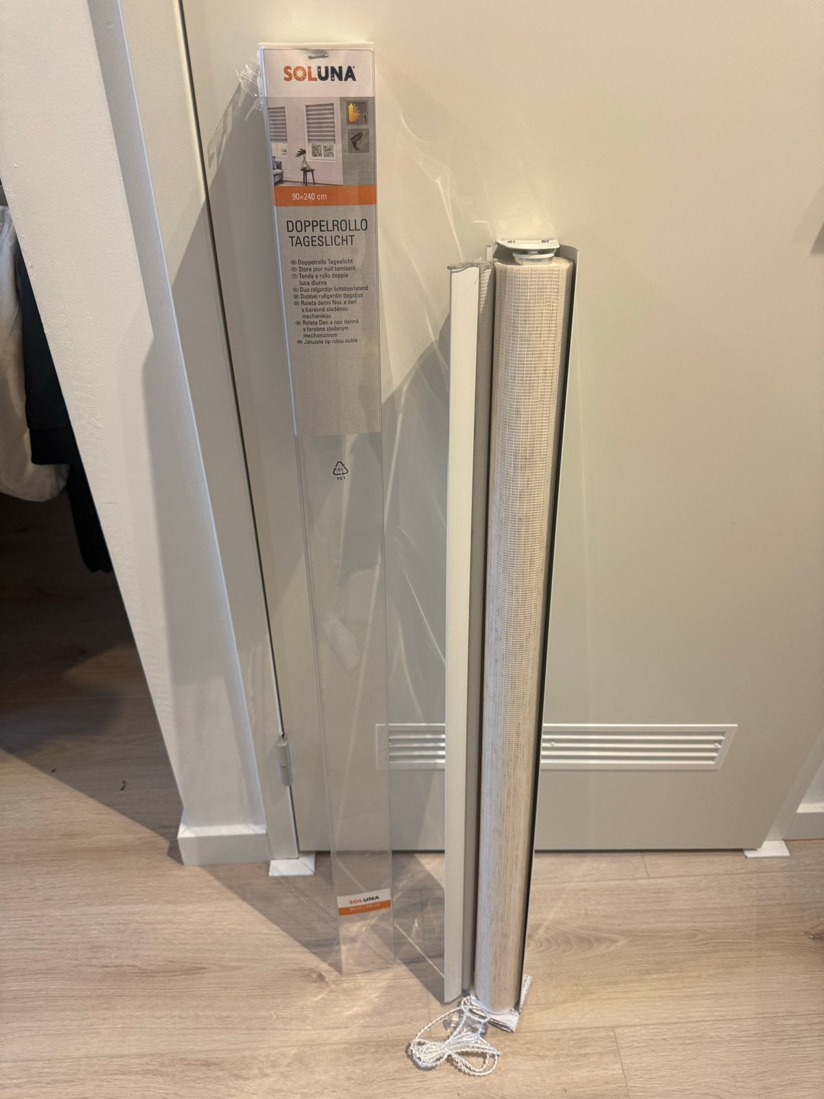 SOLUNA Duo rolgordijn lichtdoorlatend D-R5 linnen 90x240 cm, Ophalen, Overige materialen, Overige merken, Duo rolgordijn