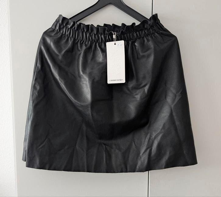 Zwarte Nep Leren Lederen Rok | Maat M | Nieuw met Prijskaart, Maat 38/40 (M), Cherry Koko, Zwart, Nieuw