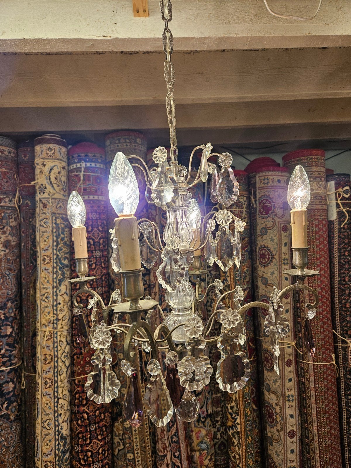 Antieke franse kroonluchter, Ophalen
