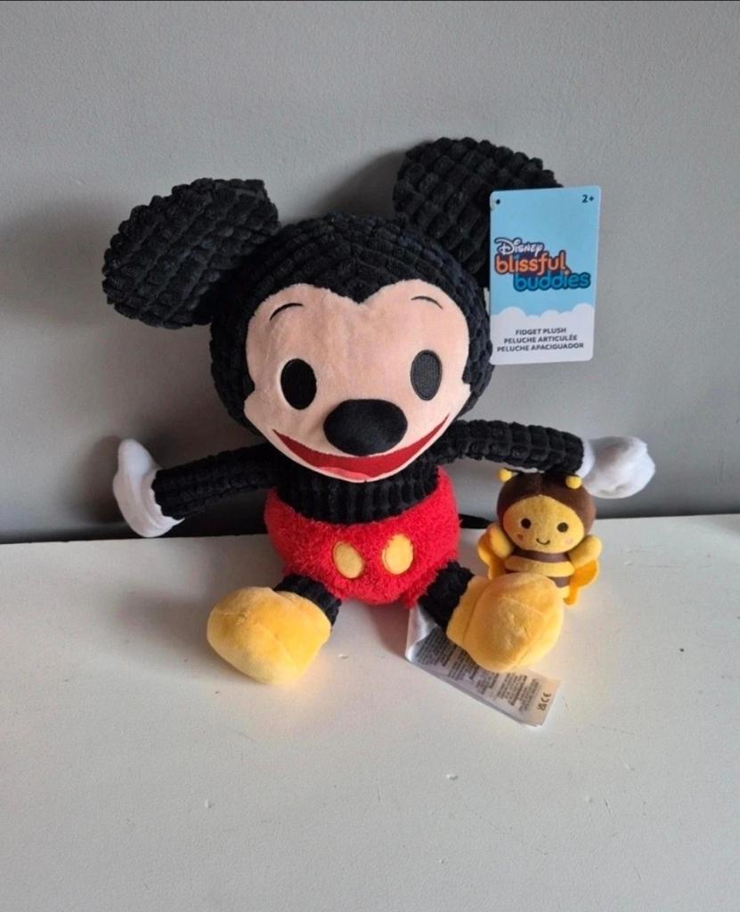 Disney Mickey Mouse Fidget Plush met Bij Knuffel, Disney, Disney, Overige typen, Nieuw