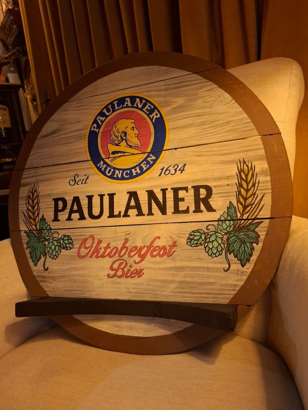 bier wand decoratie paulaner bier, Verzamelen, Ophalen of Verzenden, Reclamebord, Plaat of Schild, Overige merken
