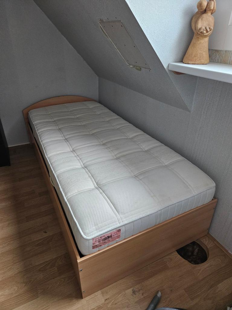 1 persoons bed, Ophalen, Gebruikt, 90 cm, Eenpersoons