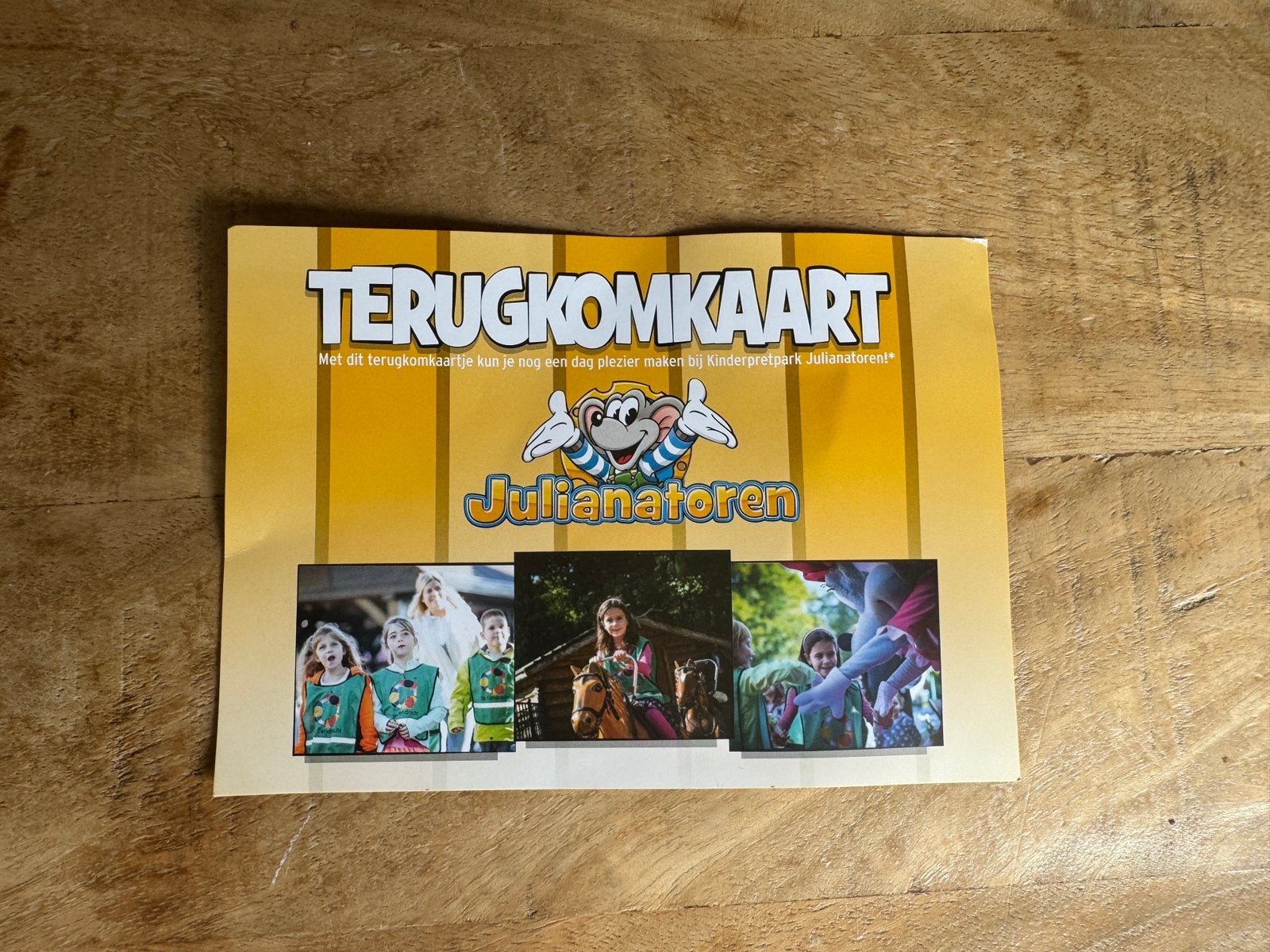 Julianatoren terugkomkaart!, Tickets en Kaartjes, Ticket of Toegangskaart