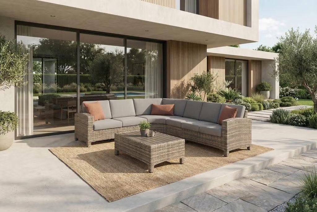 4 Seasons outdoor Mambo hoekbank SALE, Ophalen, Bank, 6 zitplaatsen, Loungeset