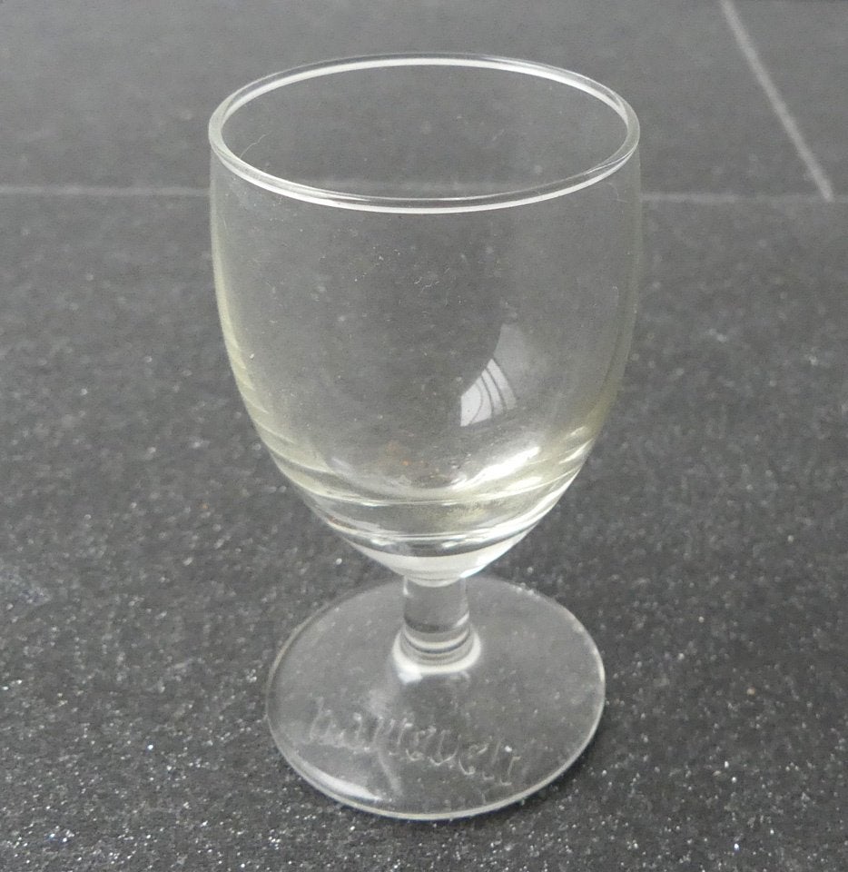 Hartevelt jenever glaasje vieux glas jeneverglas, Ophalen of Verzenden, Gebruikt, Glas, Glas of Glazen