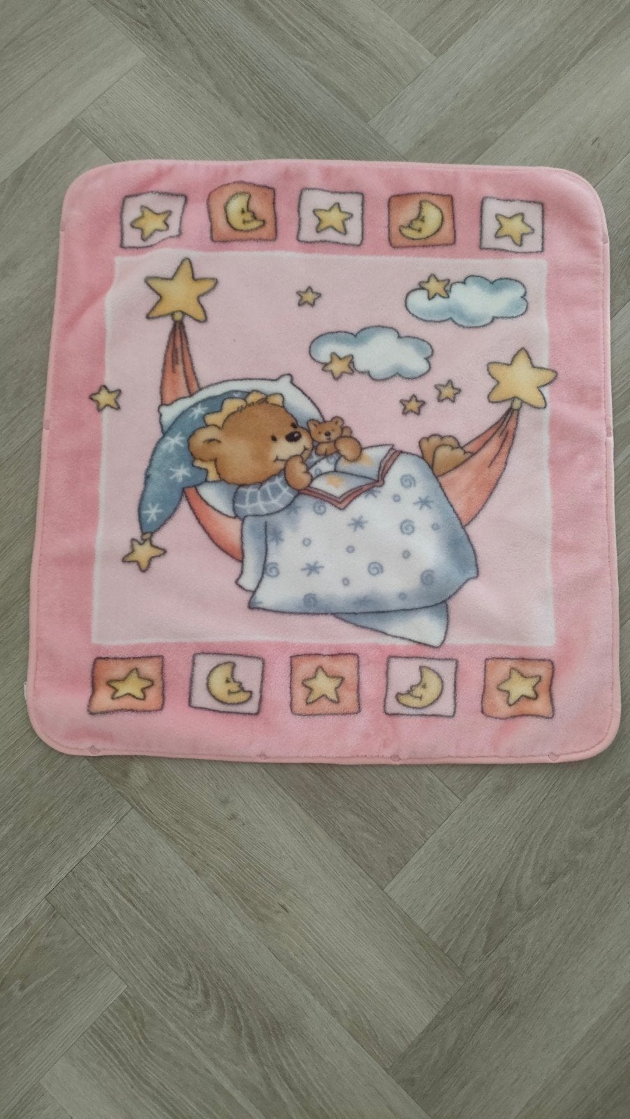 Roze deken met teddybeer en sterren van Belpla ster, Wasbaar, Gebruikt, Roze, Slaapzak