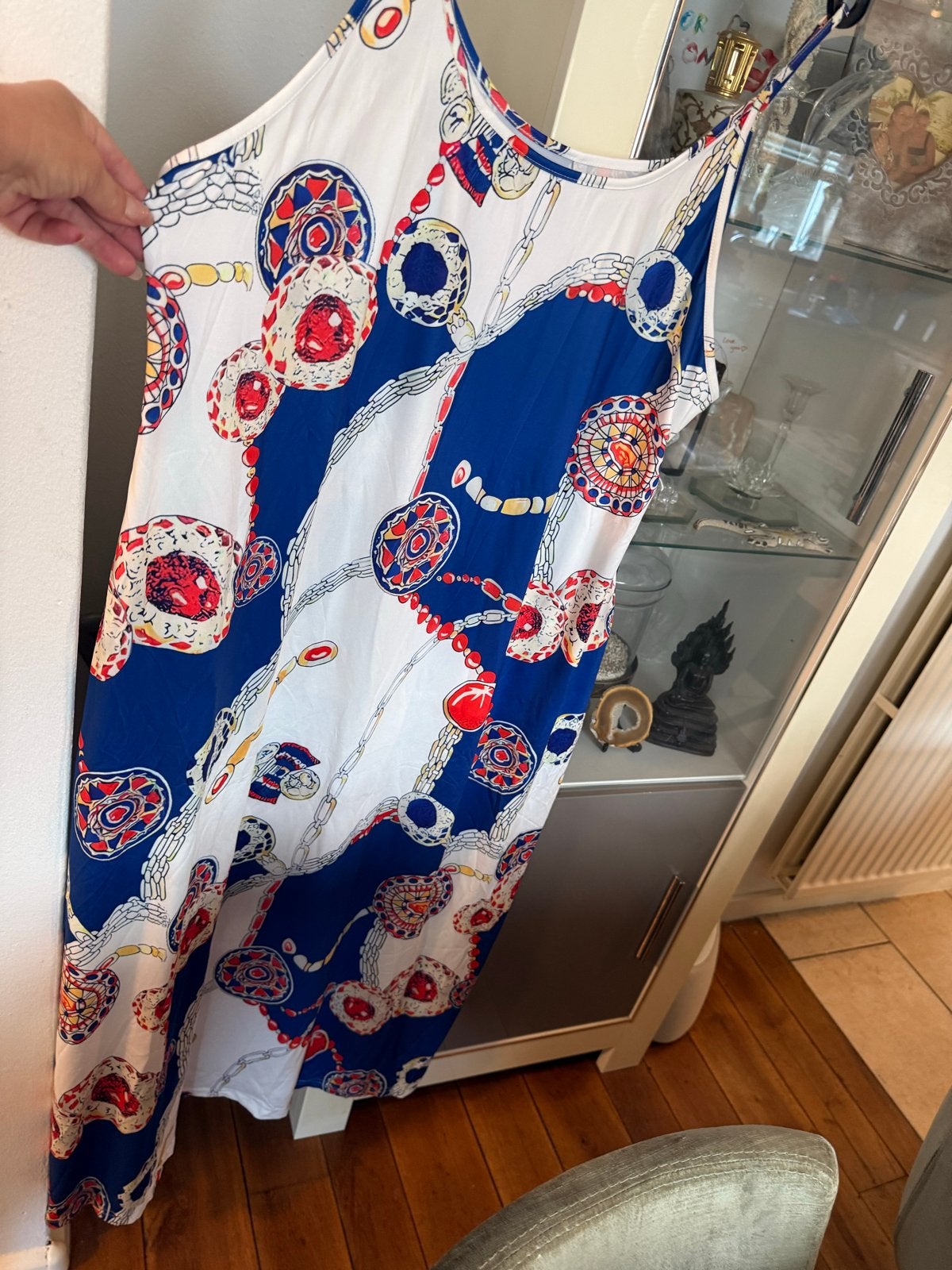 Chique nieuwe jurk maat 50, Oto 68, lengte 140 cm, Ophalen of Verzenden, Nieuw, Blauw, Jurk