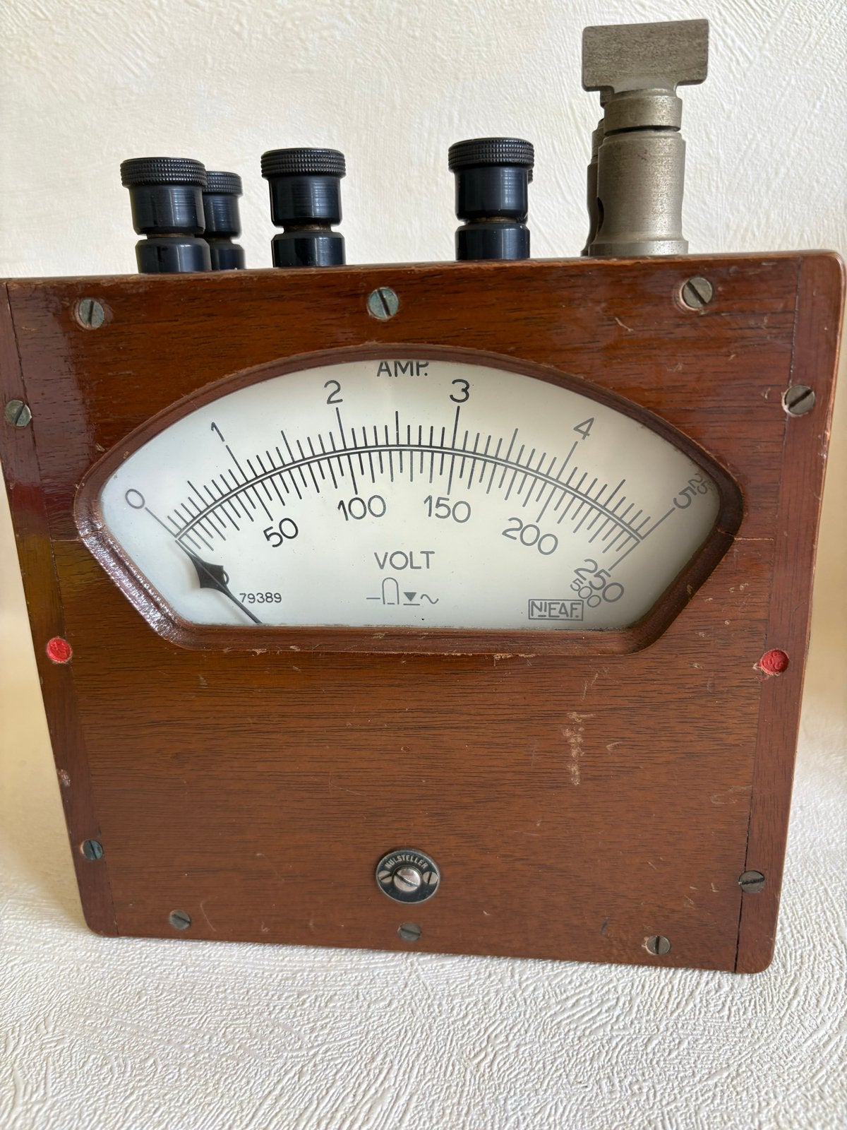 Vintage NIEAF Voltmeter/Ampèremeter in Houten Kist, Ophalen of Verzenden