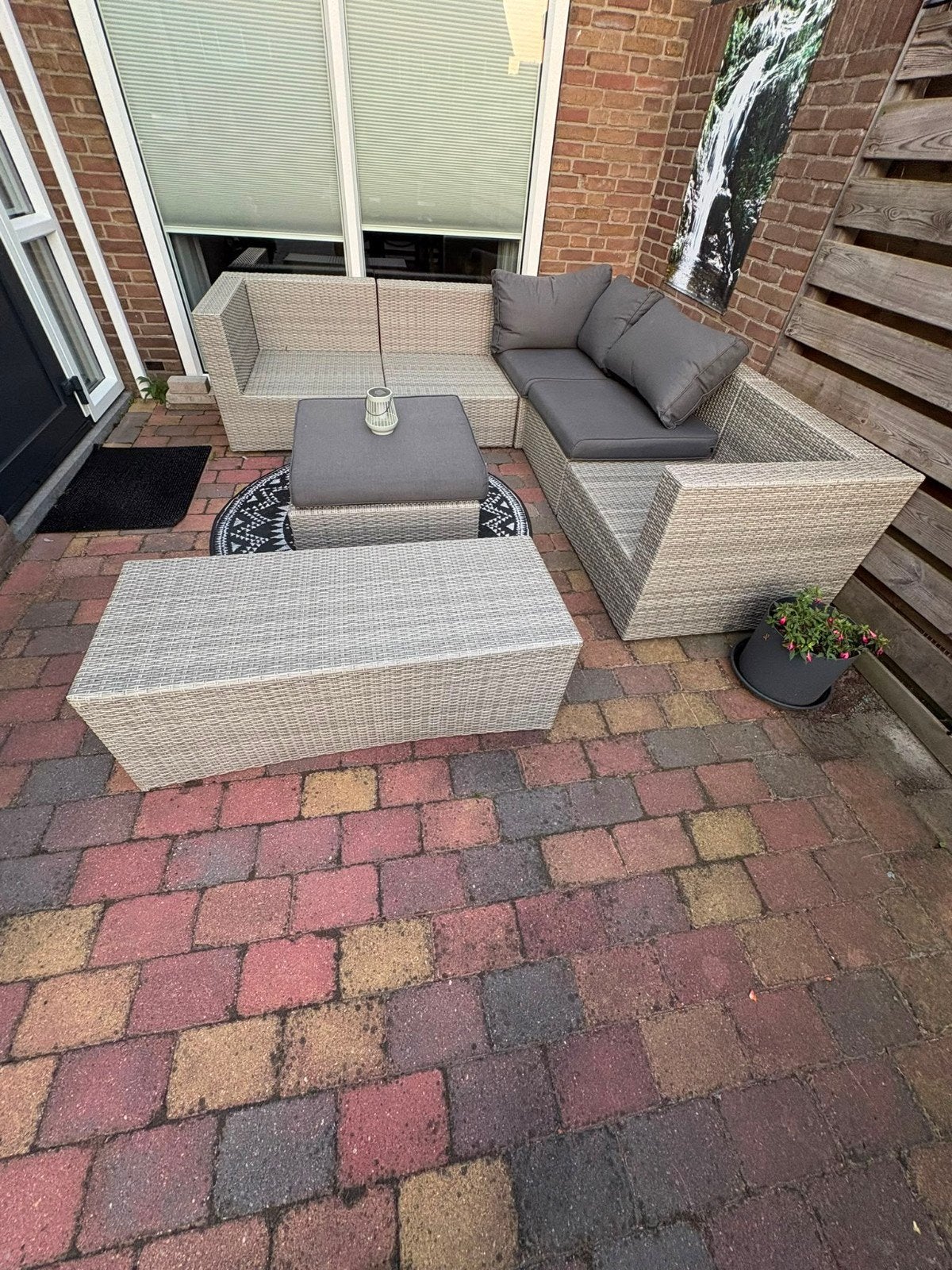 Loungeset, Tuin en Terras, Tuinsets en Loungesets, Ophalen, Gebruikt, Wicker, Hocker