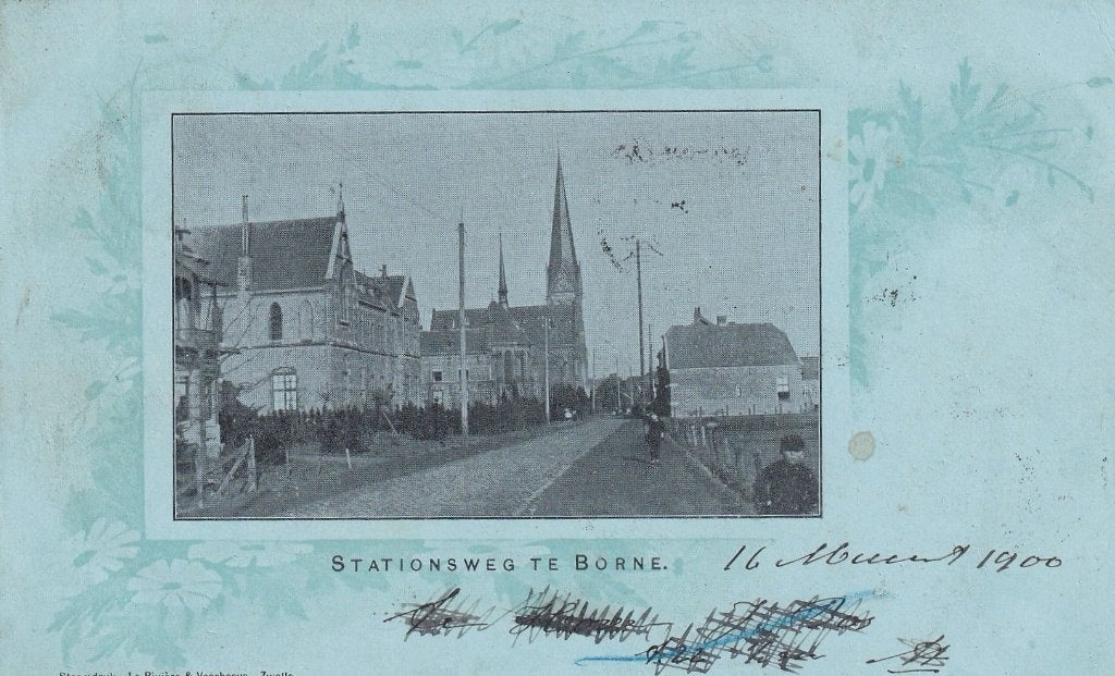 Borne, Station, 1900., Verzamelen, Verzenden, Voor 1920, Gelopen, Overijssel