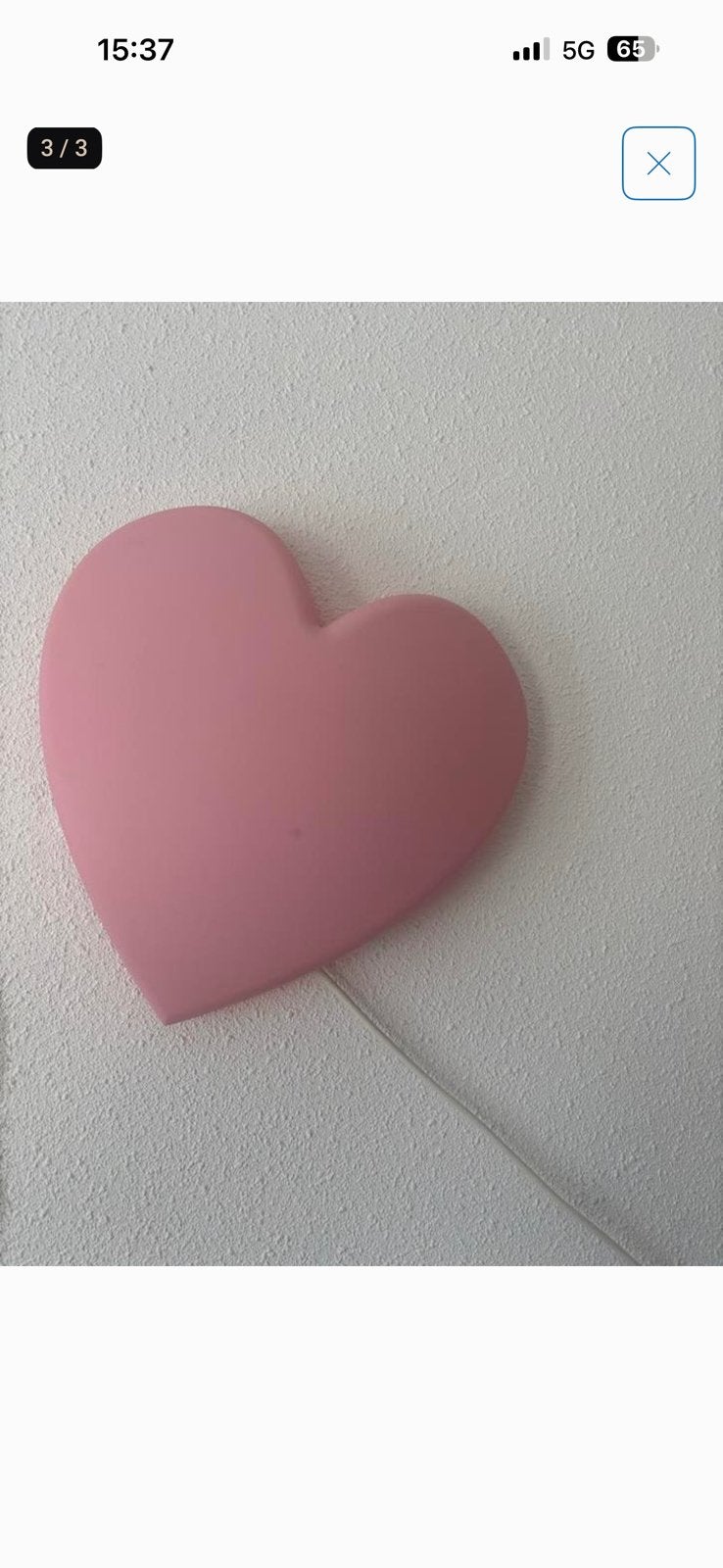 Hart Wandlamp ikea upplyst, Ophalen of Verzenden, Zo goed als nieuw, Lamp