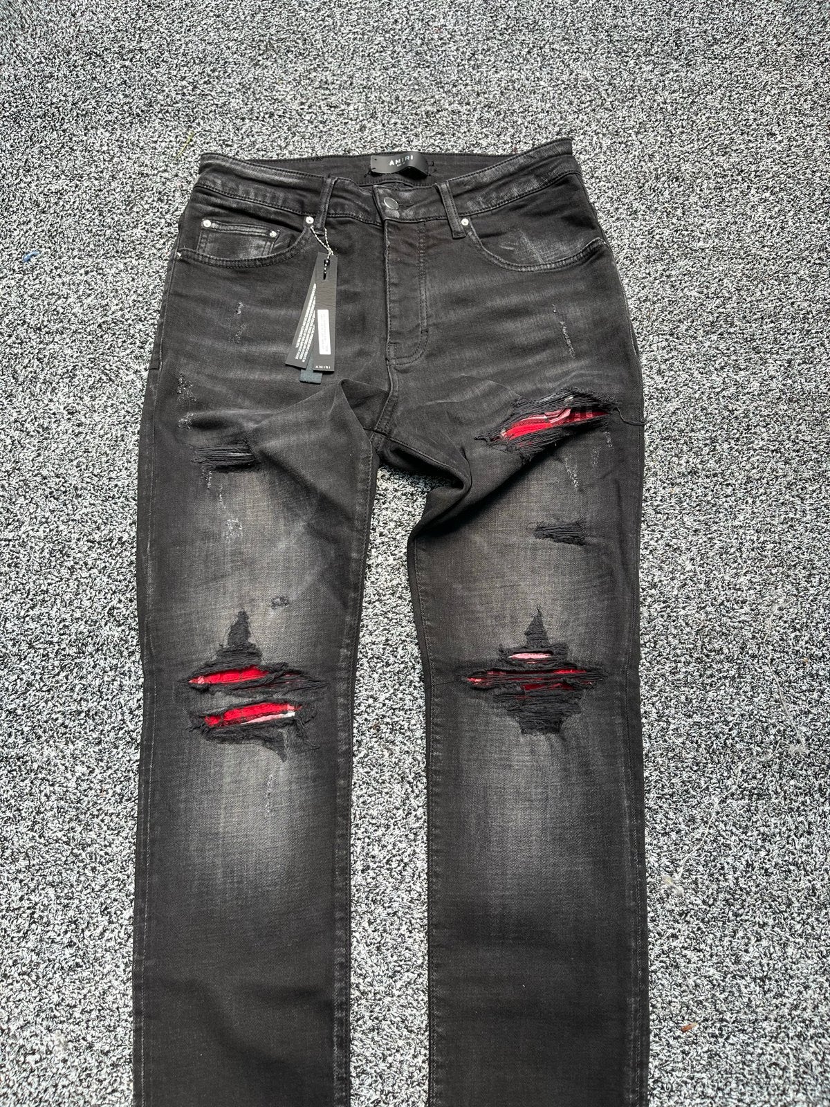 Amiri Broek Maat 32 - Zwart met Rode Details, Ophalen of Verzenden, Nieuw, Zwart, W32 (confectie 46) of kleiner