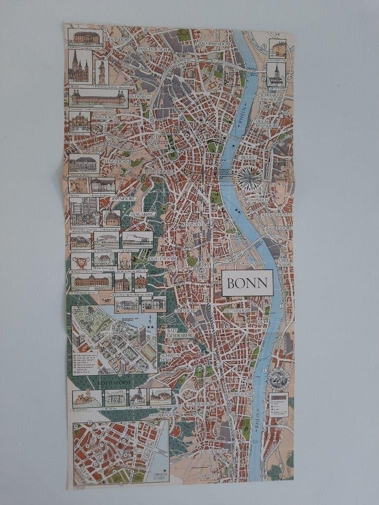 plattegrond BONN, Boeken, Atlassen en Landkaarten, Overige typen, Ophalen of Verzenden, Zo goed als nieuw, Duitsland